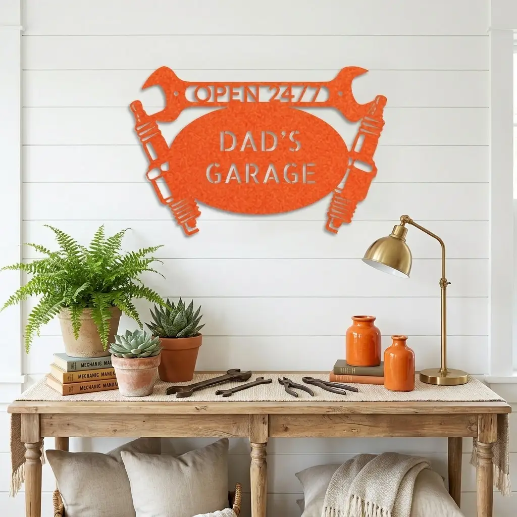 Garage Auto Mechanic Personalized Metal Art Wall Sign