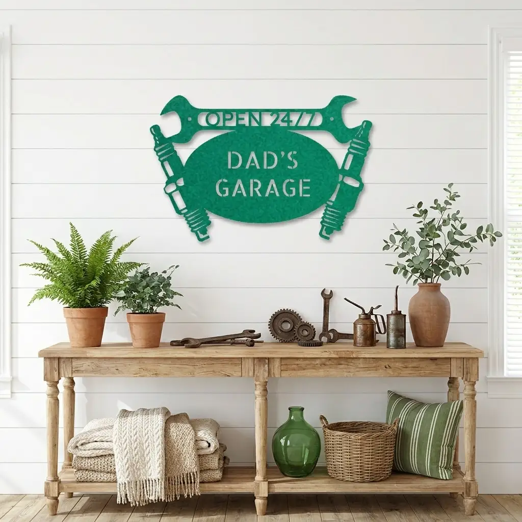 Garage Auto Mechanic Personalized Metal Art Wall Sign