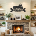 Personalized Motorcycle Cruiser Metal Wall Art | Custom Cruiser Bike Monogram Sign | Custom Motorcycle Name Sign | Biker Garage Decor | Made in USA
