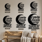 I Love You to the Moon and Back Personalized Metal Wall Art | Custom Couple Name Sign with Date | Romantic Wedding Gift | Anniversary Decor | Made in USA