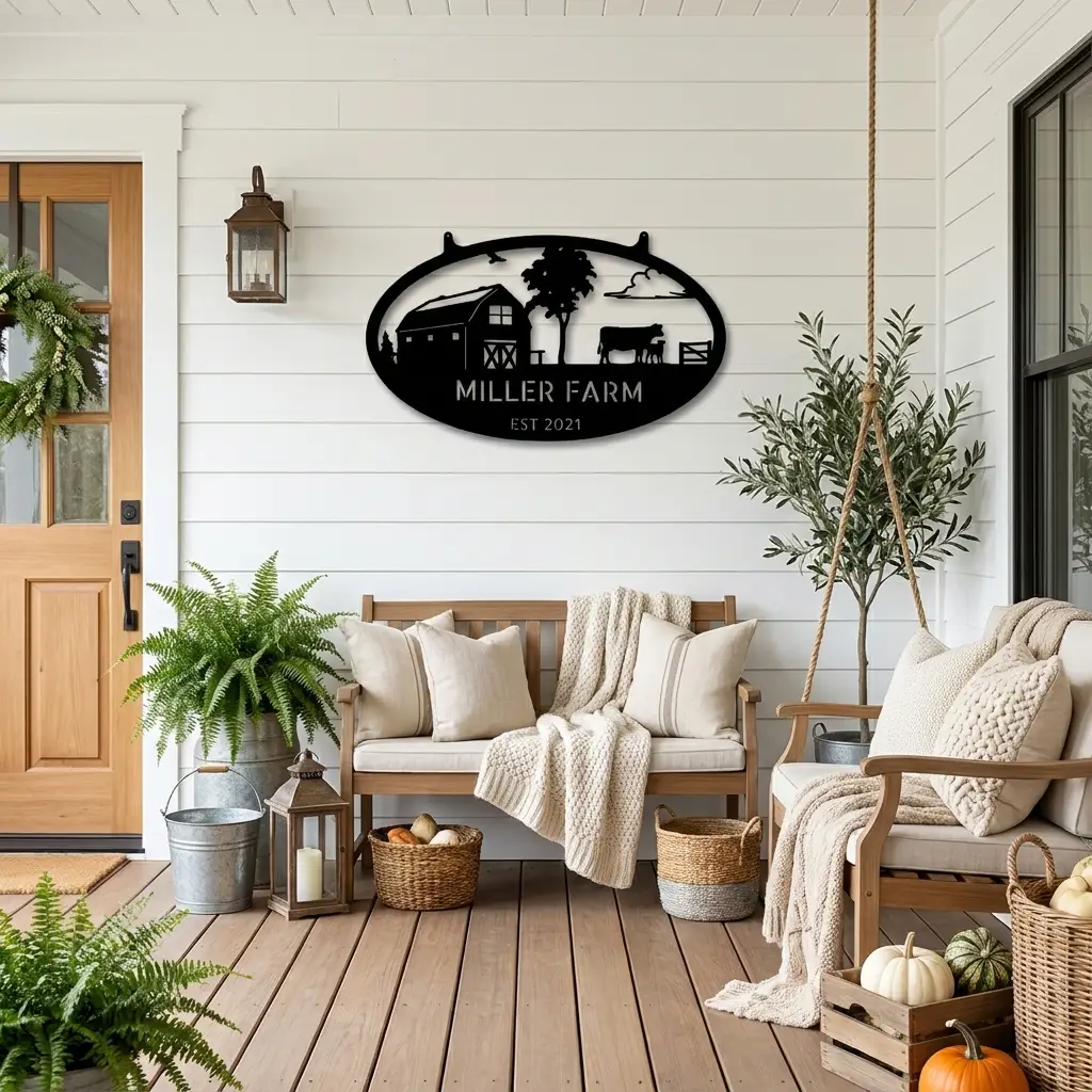 Personalized Farm & Ranch Metal Sign | Custom Farm Name Sign with Established Date | Rustic Barn Wall Art | Farmhouse Metal Decor | Made in USA