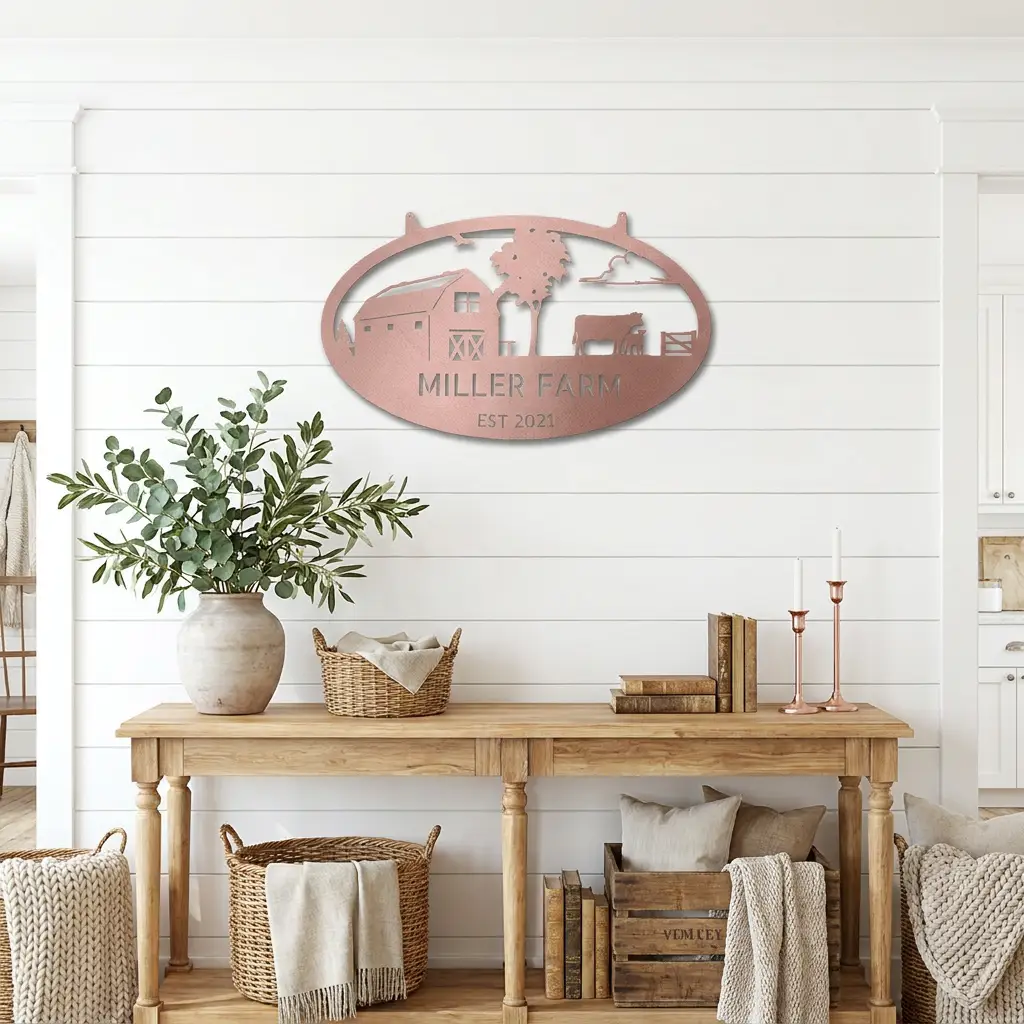 Personalized Farm & Ranch Metal Sign | Custom Farm Name Sign with Established Date | Rustic Barn Wall Art | Farmhouse Metal Decor | Made in USA