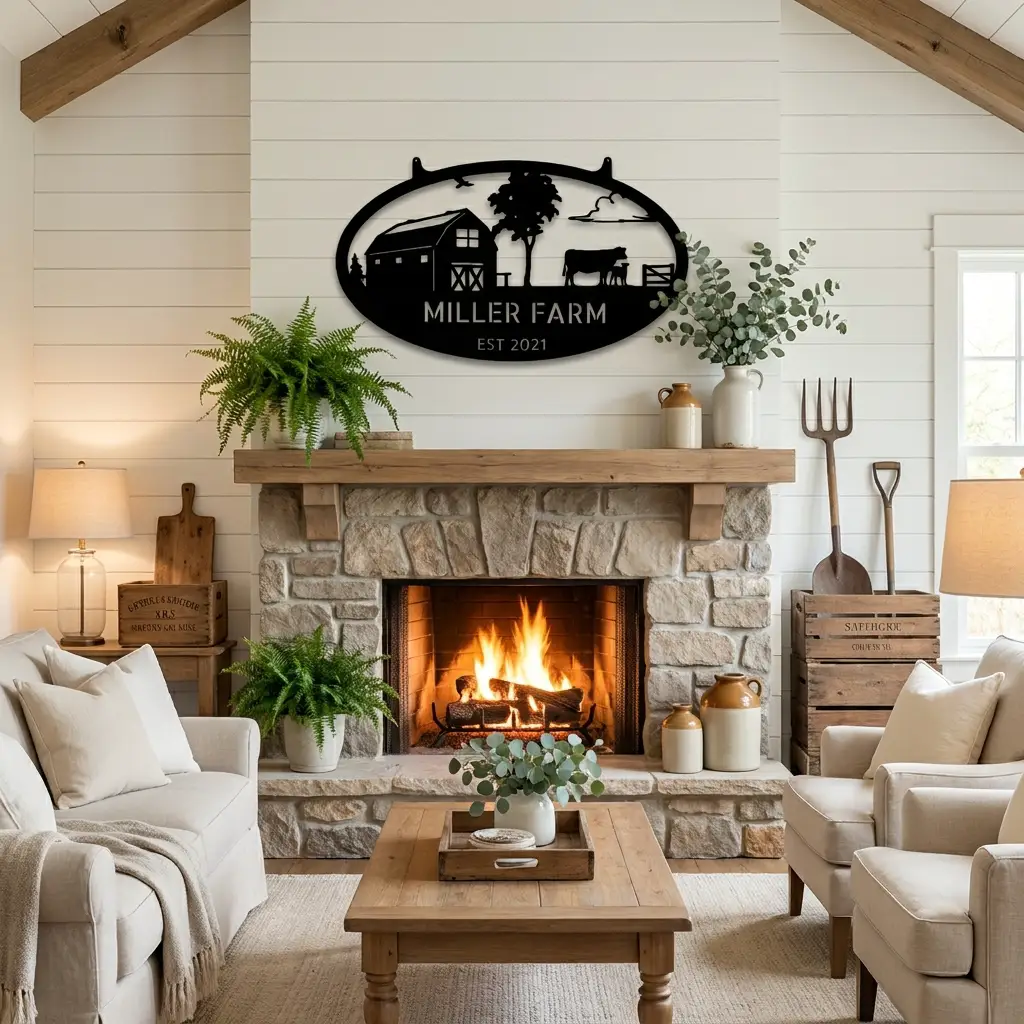 Personalized Farm & Ranch Metal Sign | Custom Farm Name Sign with Established Date | Rustic Barn Wall Art | Farmhouse Metal Decor | Made in USA