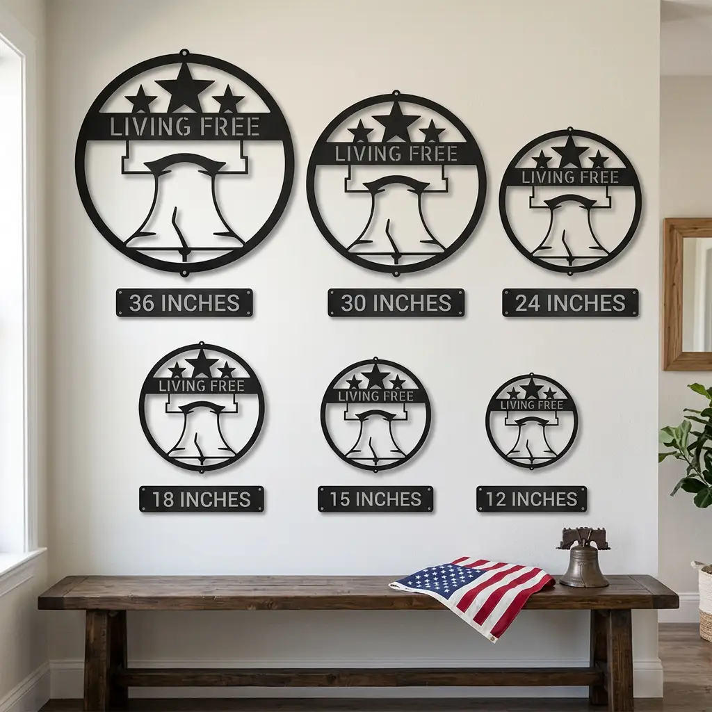 Personalized Liberty Bell Metal Sign | Custom Patriotic Wall Art | American Freedom Decor | Liberty Bell Steel Wall Hanging | Made in USA