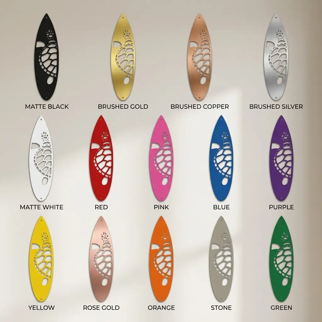 Sea Turtle Surfboard Metal Wall Art | Coastal Beach House Decor | Surfboard Shaped Ocean Wall Hanging | Nautical Metal Art | Made in USA