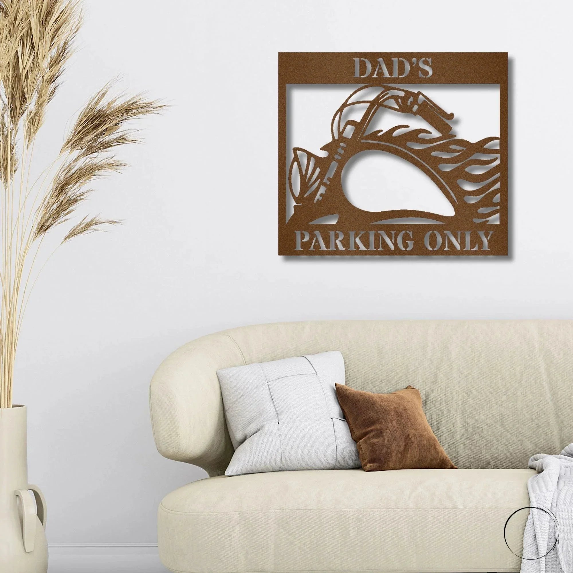 Hog Motorcycle Parking Personalized Name Indoor Outdoor Steel Sign Metal Art