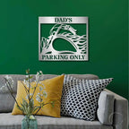 Hog Motorcycle Parking Personalized Name Indoor Outdoor Steel Sign Metal Art