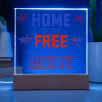 Home of the Free Because of the Brave Patriotic Acrylic Plaque