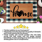 Home Heart Coir Doormat – Rustic Farmhouse Welcome Mat | Minimalist Entryway Décor | Everyday Porch Rug with Script Heart Design