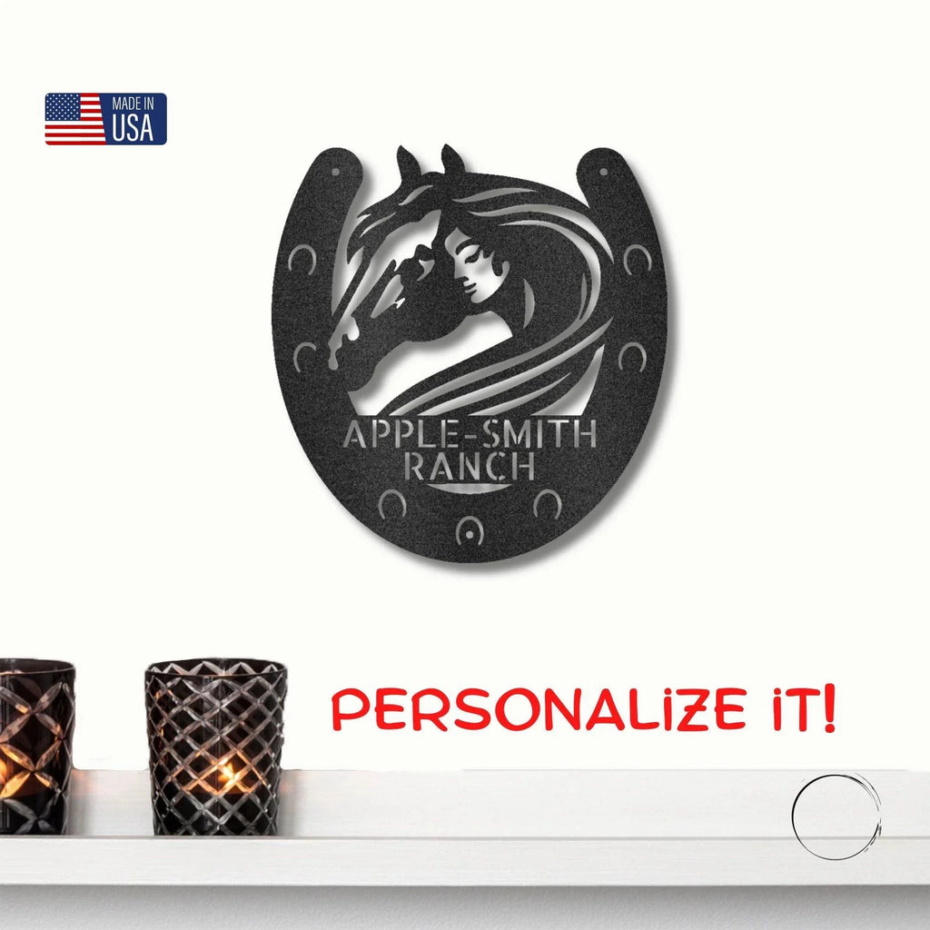 Horse Owner Monogram Personalized Indoor Outdoor Steel Sign