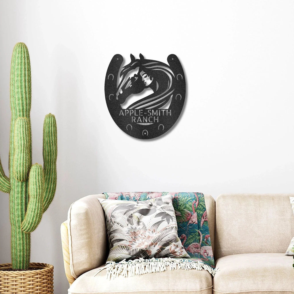 Horse Owner Monogram Personalized Indoor Outdoor Steel Sign