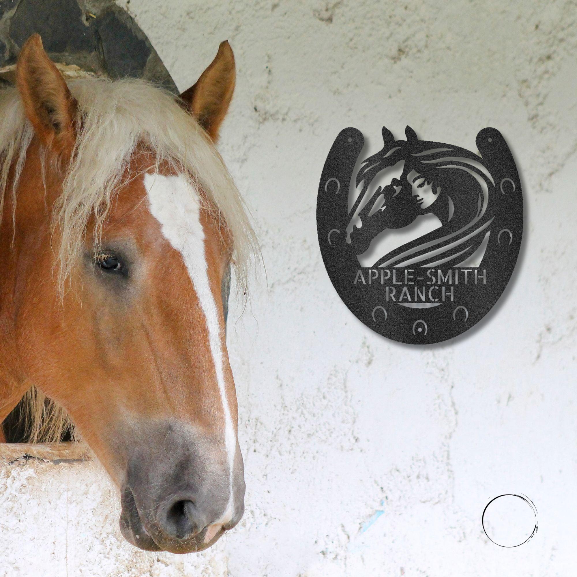 Horse Owner Monogram Personalized Indoor Outdoor Steel Sign - Mallard Moon Gift Shop