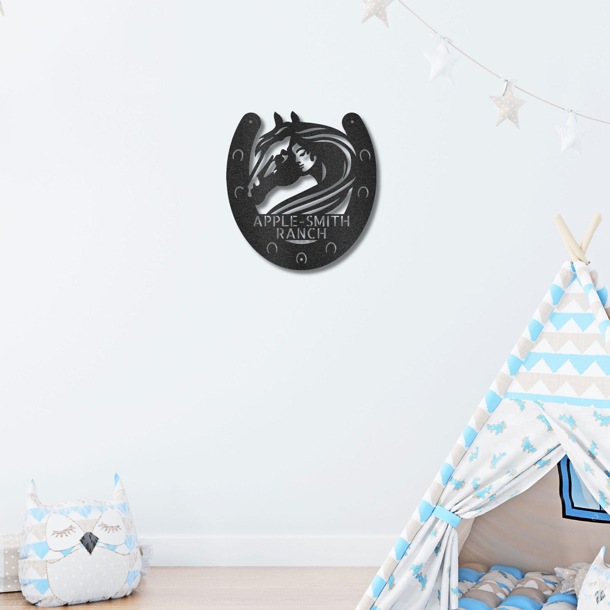 Horse Owner Monogram Personalized Indoor Outdoor Steel Sign - Mallard Moon Gift Shop