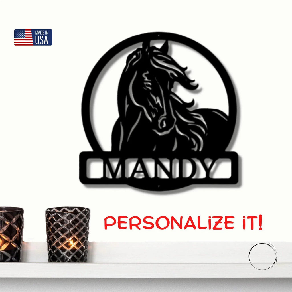 Horse Personalized Metal Wall Art Sign