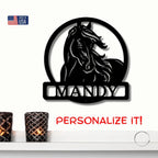 Horse Personalized Metal Wall Art Sign