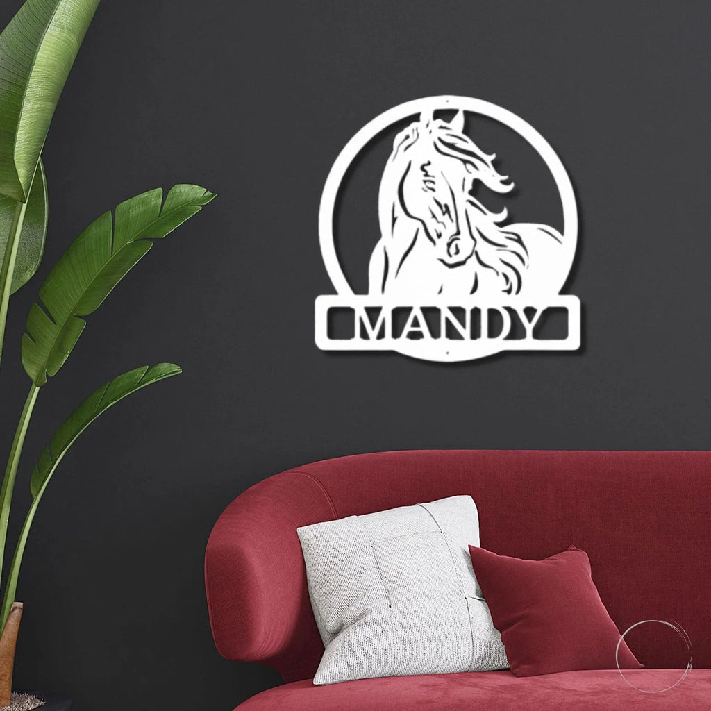 Horse Personalized Metal Wall Art Sign