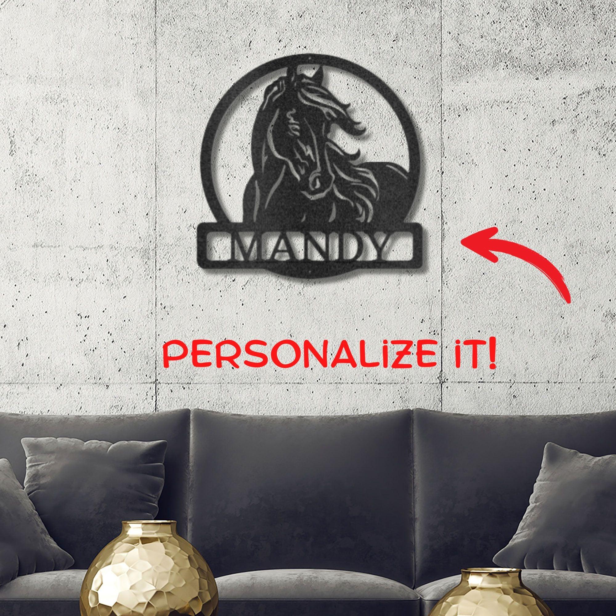 Horse Personalized Metal Wall Art Sign - Mallard Moon Gift Shop