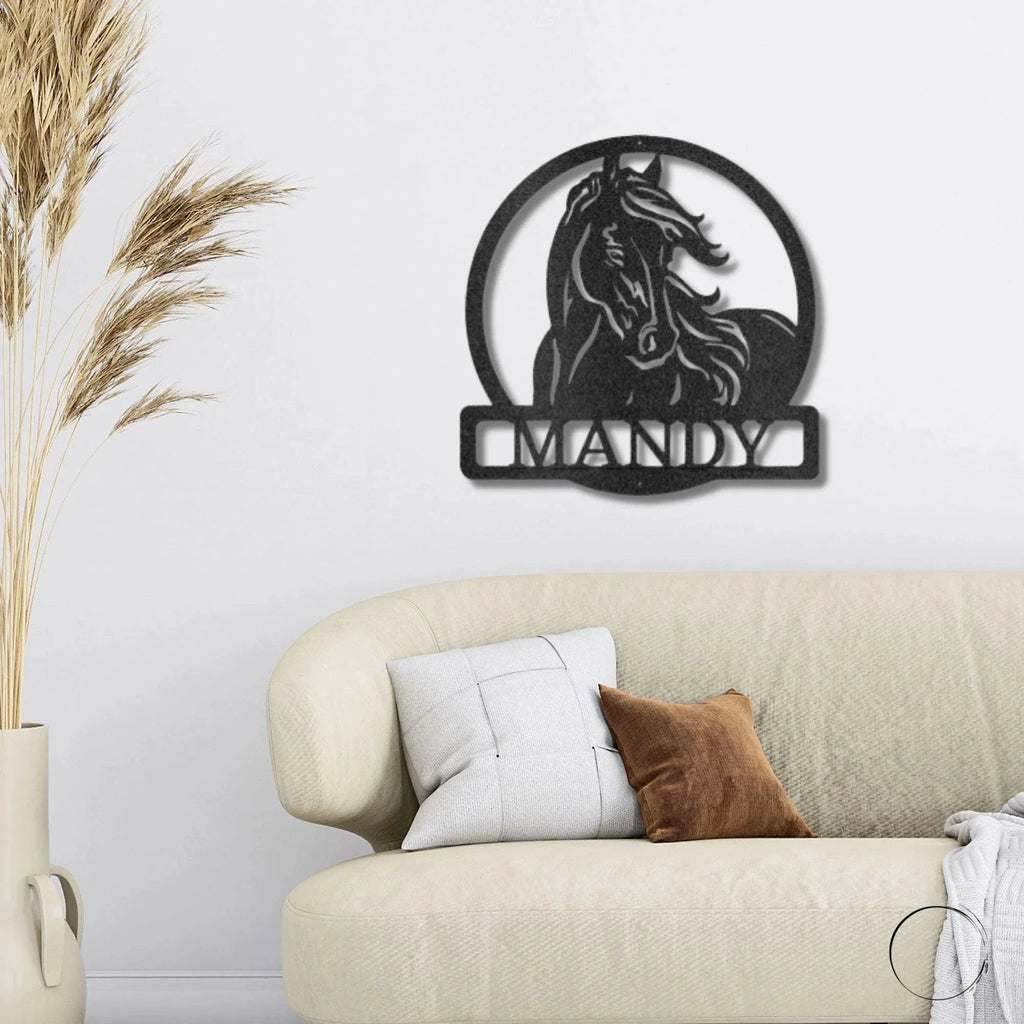 Horse Personalized Metal Wall Art Sign