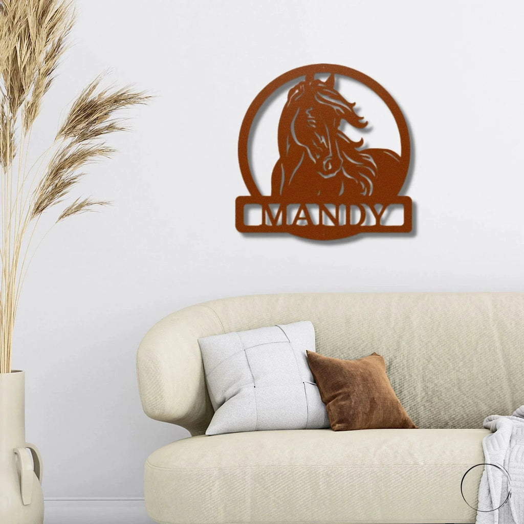 Horse Personalized Metal Wall Art Sign