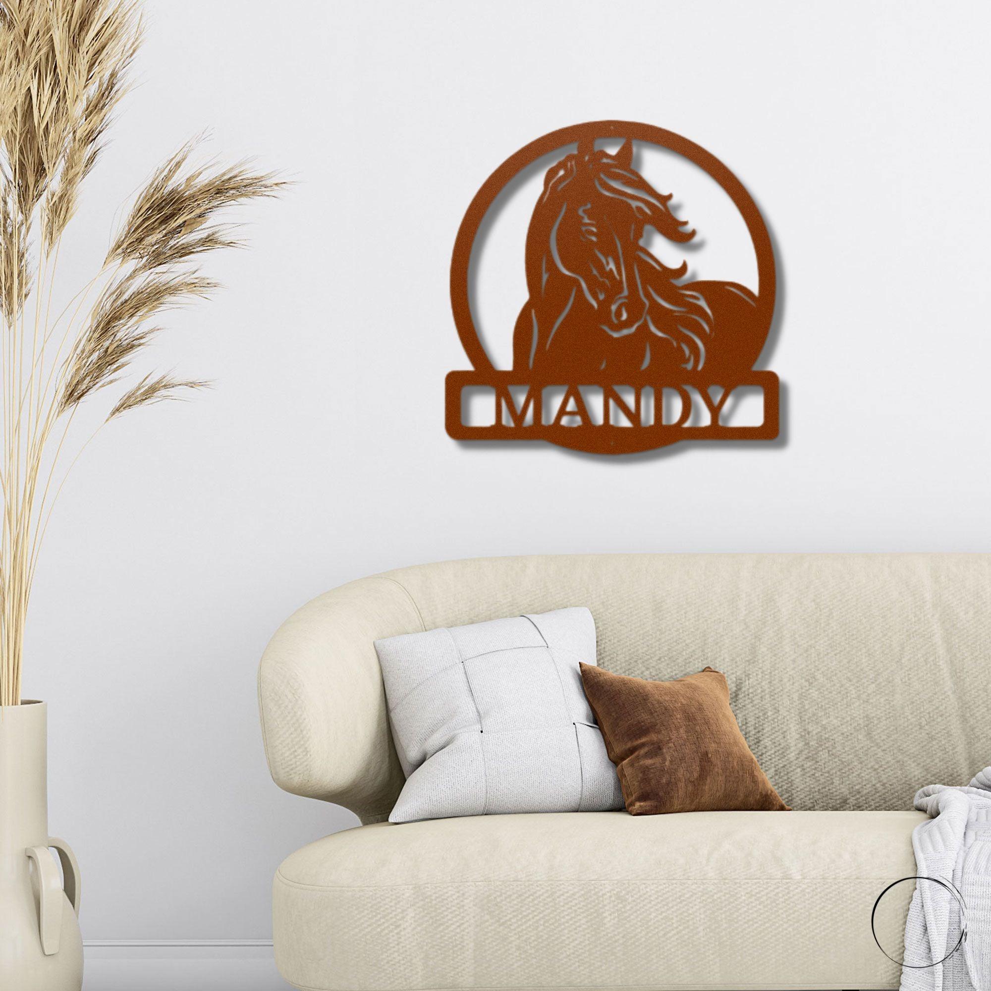 Horse Personalized Metal Wall Art Sign - Mallard Moon Gift Shop