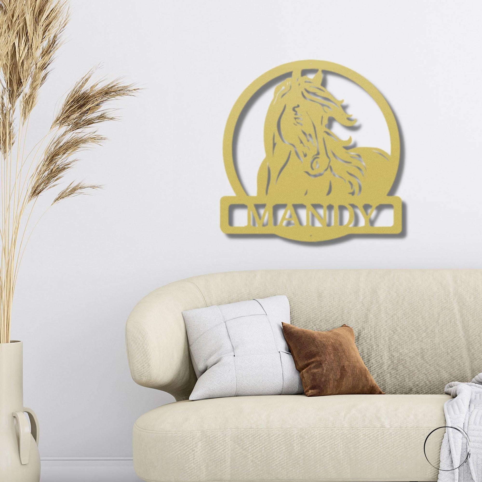 Horse Personalized Metal Wall Art Sign - Mallard Moon Gift Shop