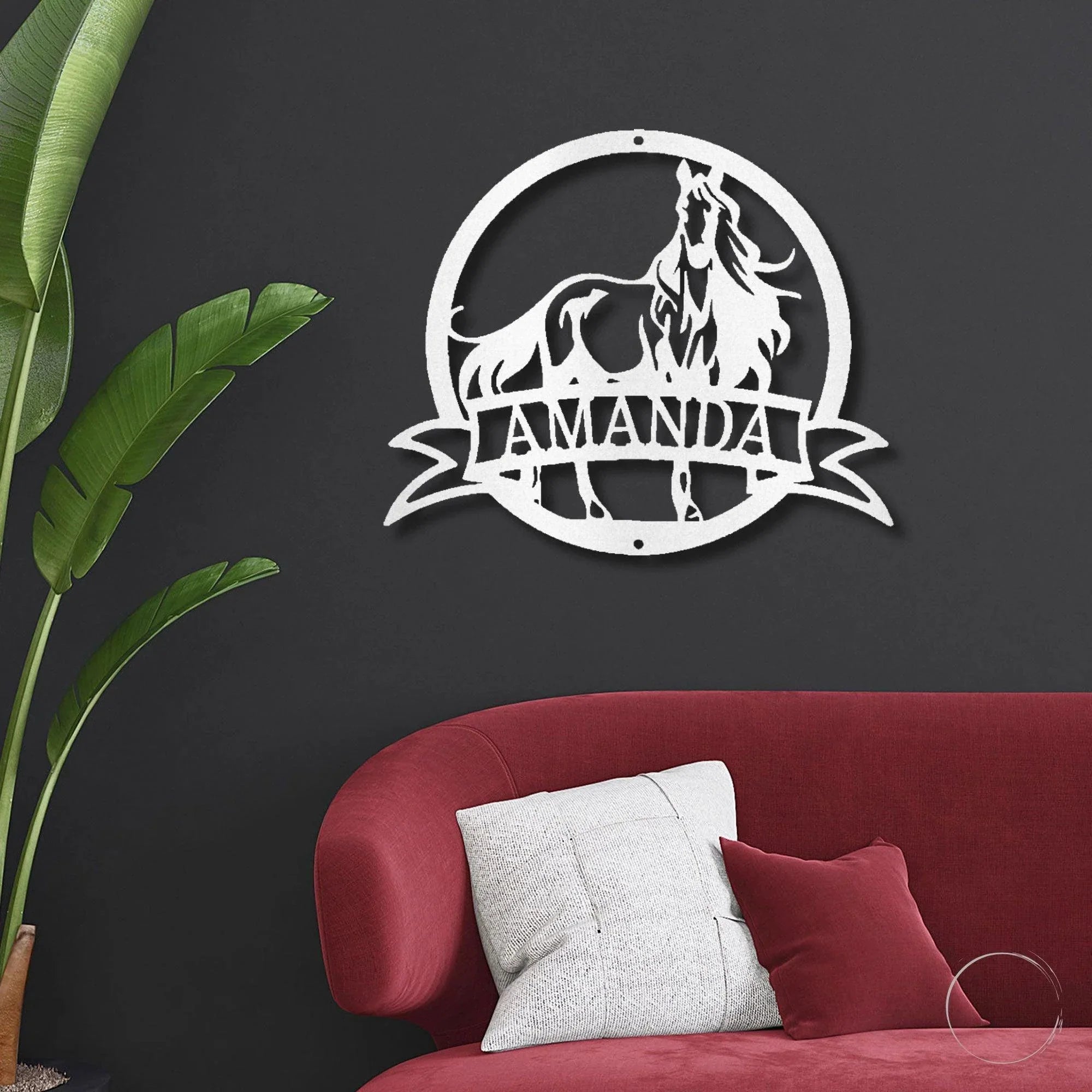Horse Personalized Name Metal Art Wall Sign