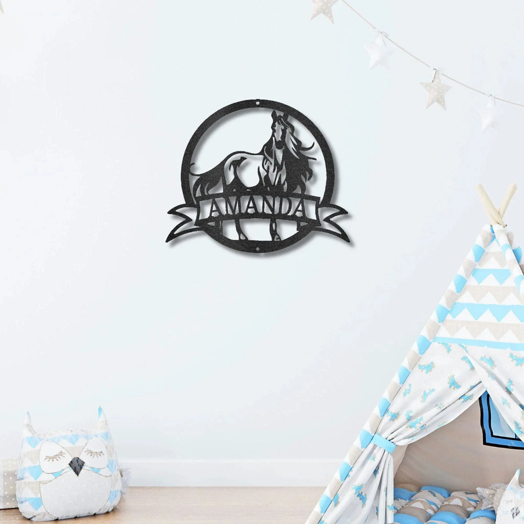 Horse Personalized Name Metal Art Wall Sign