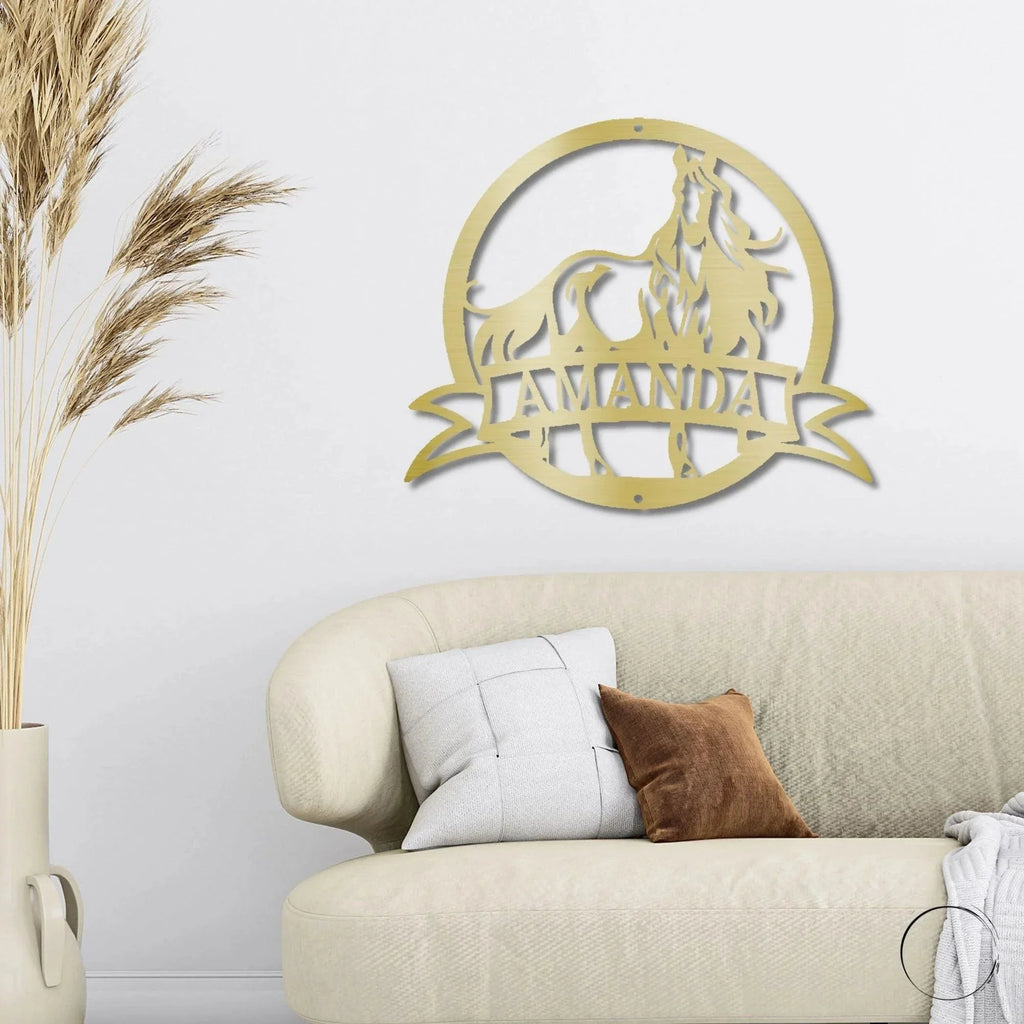 Horse Personalized Name Metal Art Wall Sign