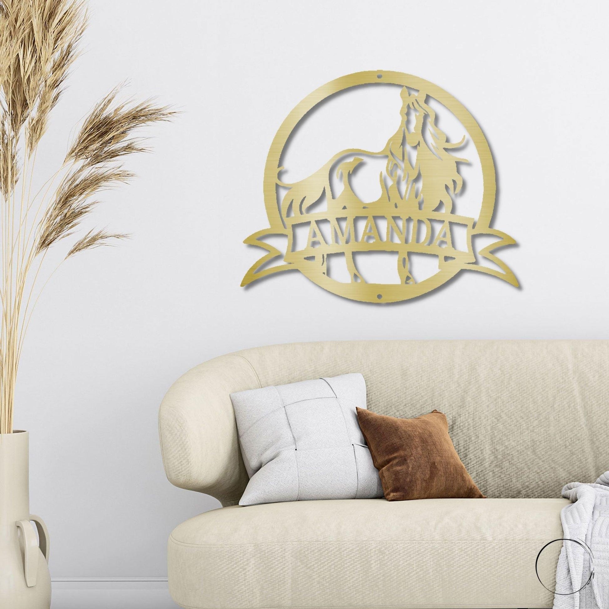 Horse Personalized Name Metal Art Wall Sign - Mallard Moon Gift Shop