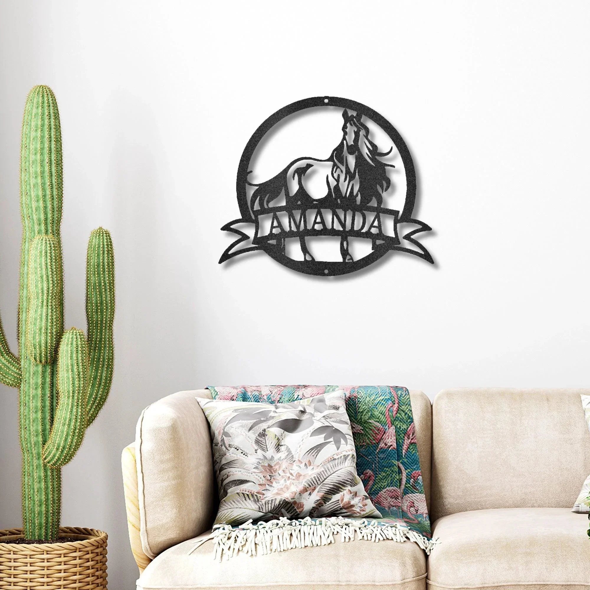Horse Personalized Name Metal Art Wall Sign