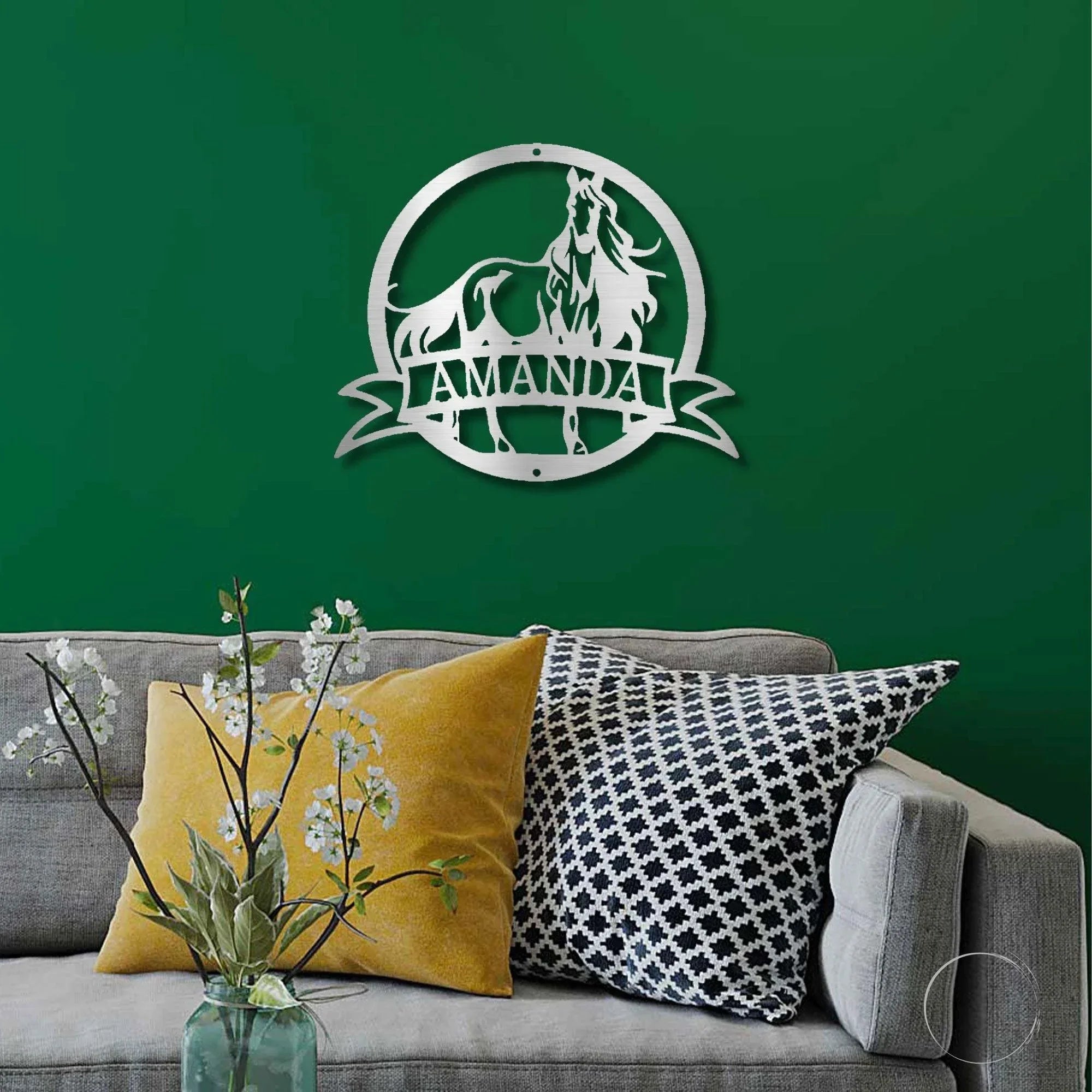 Horse Personalized Name Metal Art Wall Sign