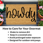 Rustic Howdy Welcome Doormat – Country Farmhouse Coir Entry Mat | Southern Greeting Door Mat | Western Home Décor Gift