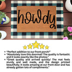 Rustic Howdy Welcome Doormat – Country Farmhouse Coir Entry Mat | Southern Greeting Door Mat | Western Home Décor Gift