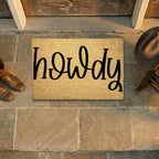 Rustic Howdy Welcome Doormat – Country Farmhouse Coir Entry Mat | Southern Greeting Door Mat | Western Home Décor Gift