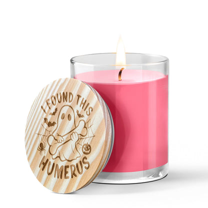 Halloween Ghost, I Found This Humerus - Engraved Lid 14 oz Soy Scented Candle - Mallard Moon Gift Shop