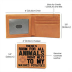 Hunter Gift Room For Animals Next to My Mashed Potatoes Leather Wallet