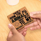 Hunter Gift Room For Animals Next to My Mashed Potatoes Leather Wallet