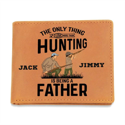 Hunting Father Personalized Leather Wallet - Mallard Moon Gift Shop