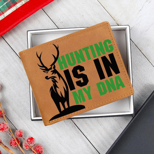Hunting Is In My DNA Leather Wallet - Mallard Moon Gift Shop