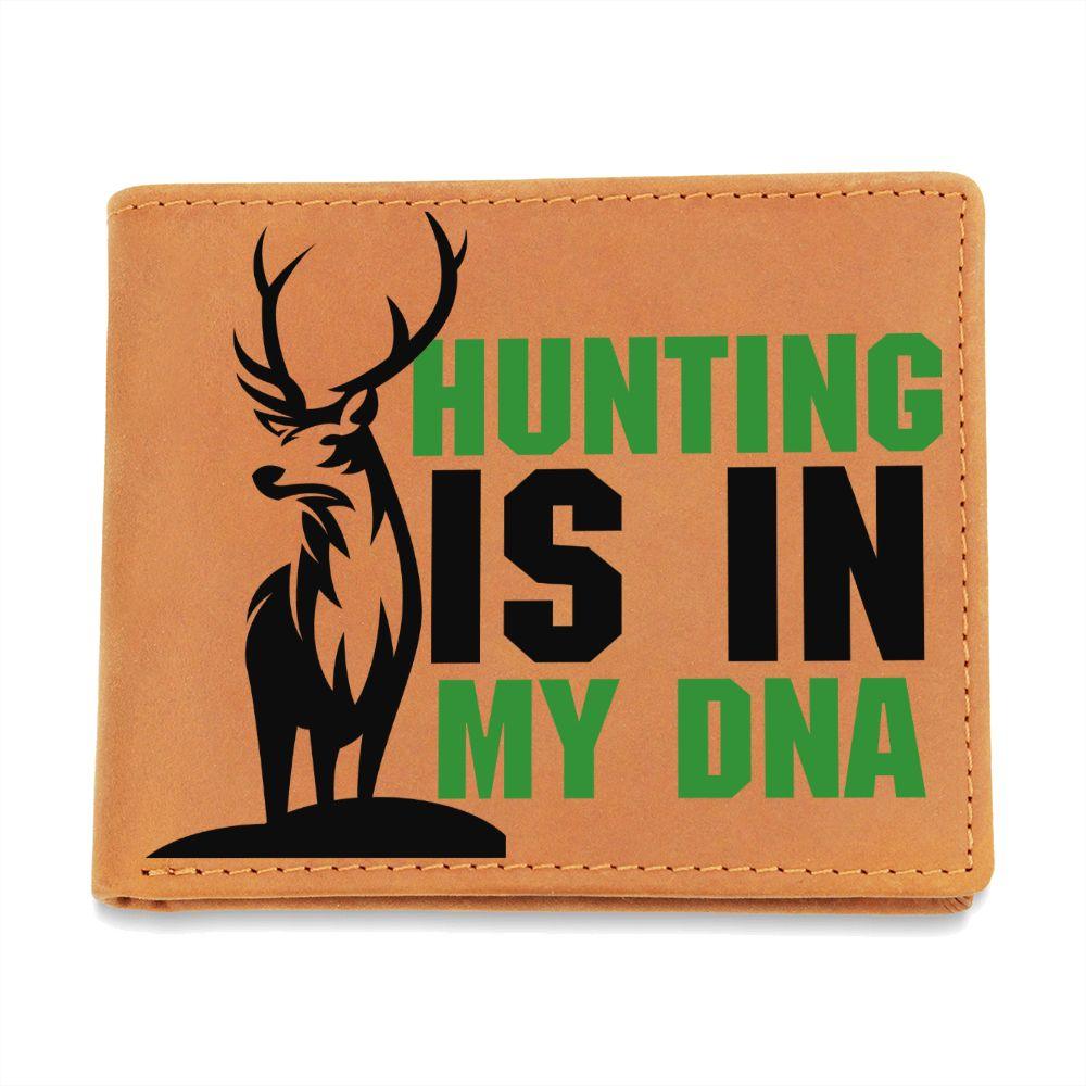 Hunting Is In My DNA Leather Wallet - Mallard Moon Gift Shop