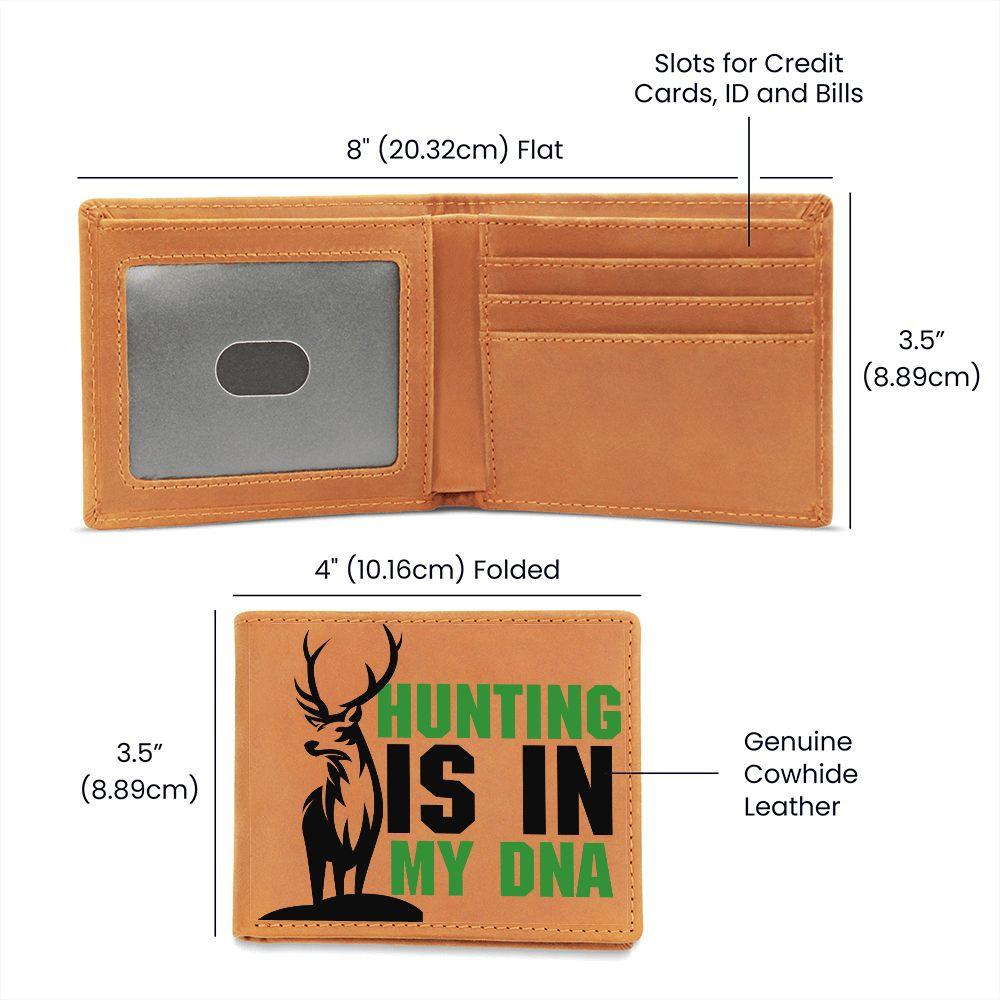 Hunting Is In My DNA Leather Wallet - Mallard Moon Gift Shop