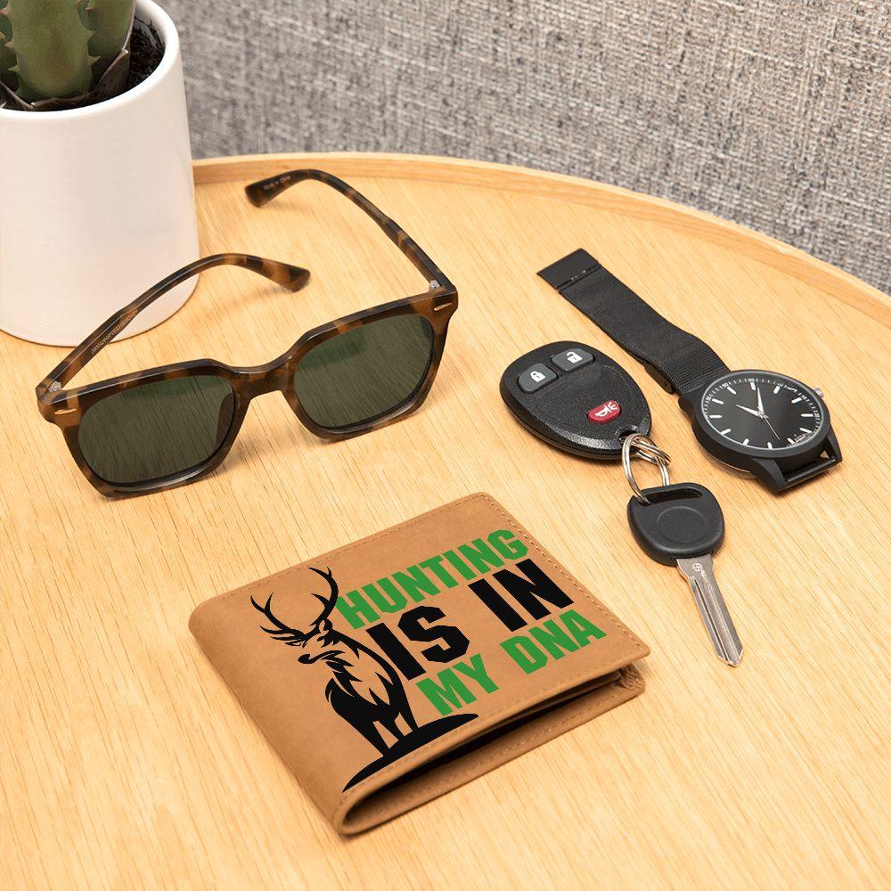 Hunting Is In My DNA Leather Wallet - Mallard Moon Gift Shop
