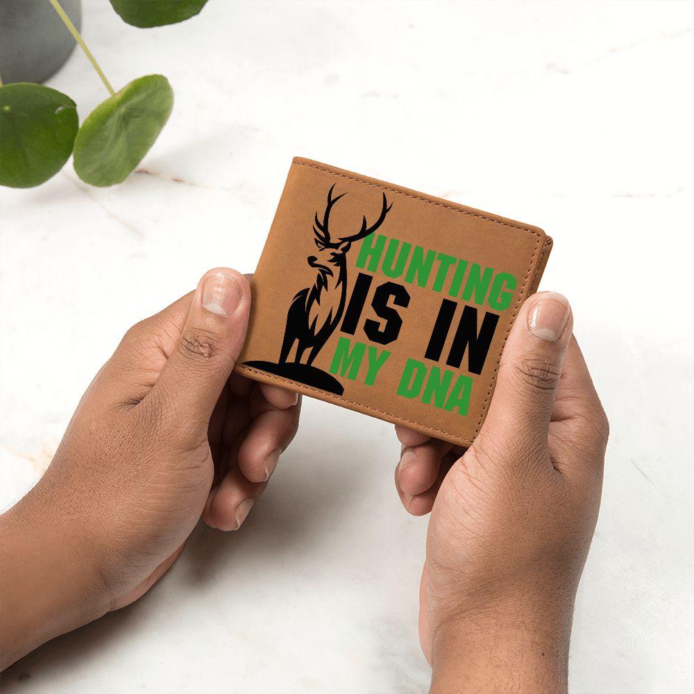 Hunting Is In My DNA Leather Wallet - Mallard Moon Gift Shop