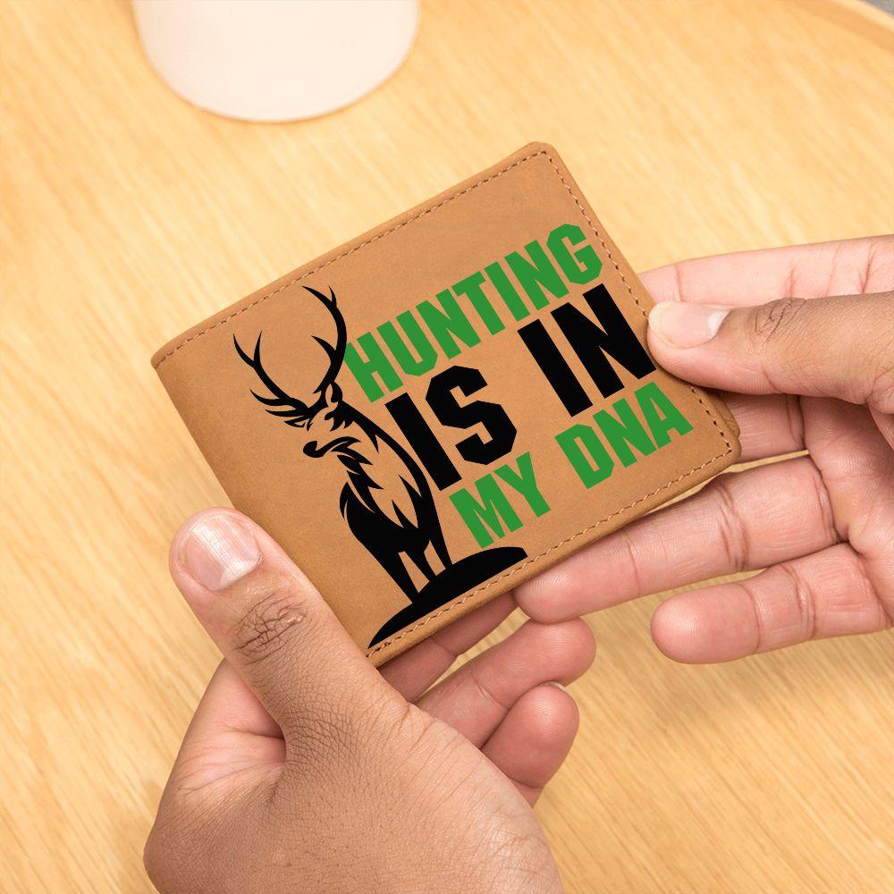 Hunting Is In My DNA Leather Wallet - Mallard Moon Gift Shop