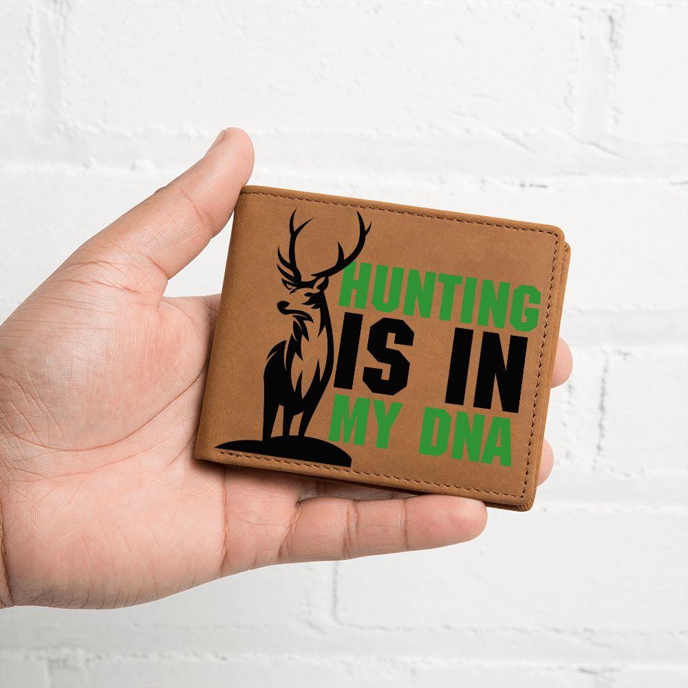Hunting Is In My DNA Leather Wallet - Mallard Moon Gift Shop