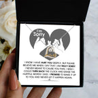 Apology Gift for Girlfriend, Wife, Soulmate - Sorry, Hurtful Words - Love Dancing Heart Pendant Necklace