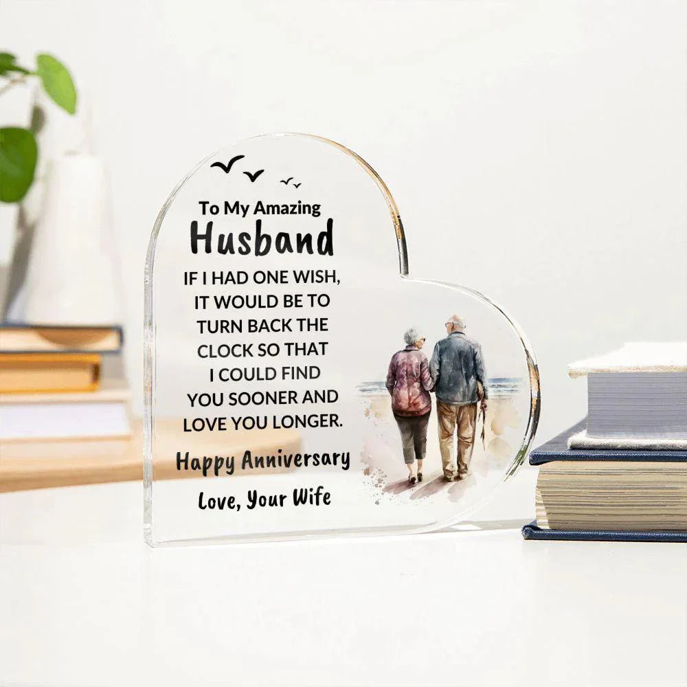 Husband Anniversary Gift Wish I Can Turn Back Time Acrylic Plaque