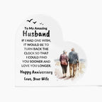 Husband Anniversary Gift Wish I Can Turn Back Time Acrylic Plaque