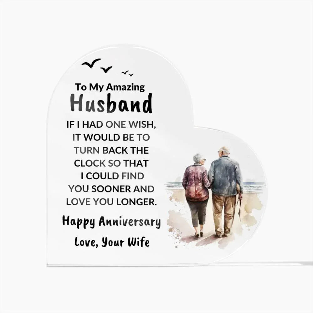 Husband Anniversary Gift Wish I Can Turn Back Time Acrylic Plaque