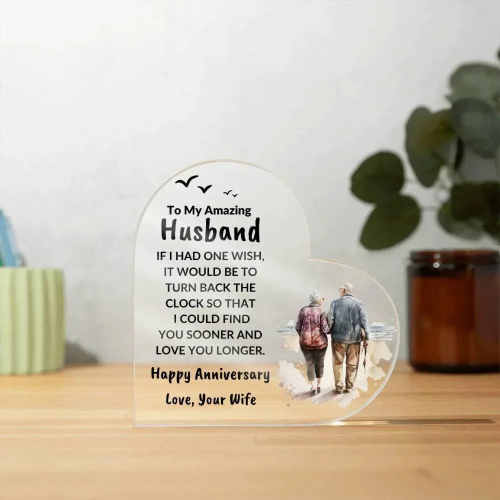 Husband Anniversary Gift Wish I Can Turn Back Time Acrylic Plaque